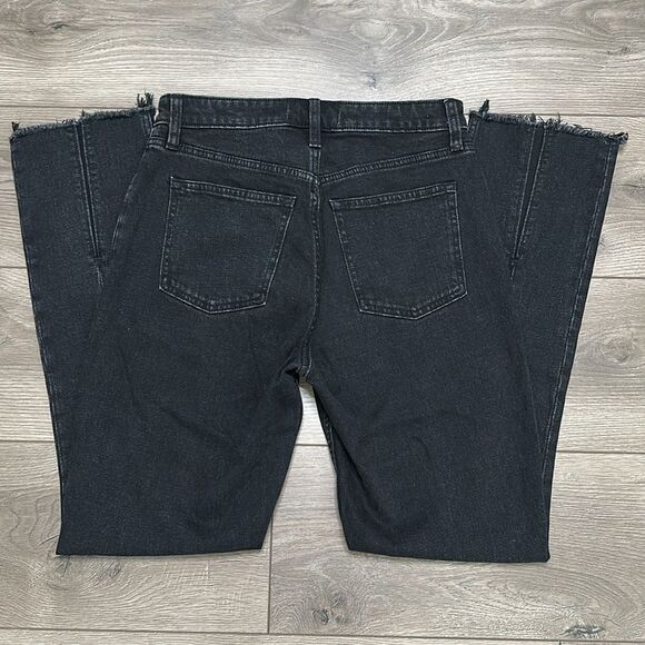 Abercrombie & Fitch The Skinny High Rise Split Raw Hem Black Stretch Jeans 27 - Picture 7 of 12